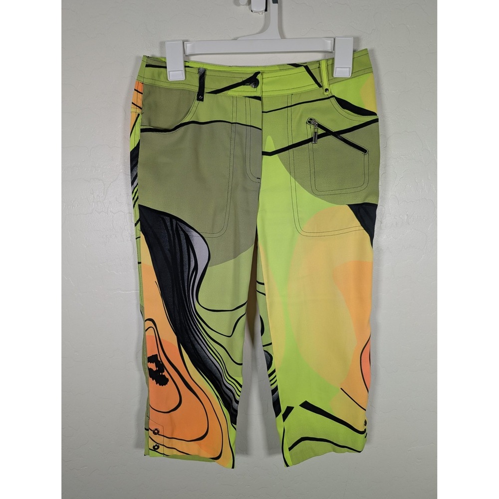 Jamie Sadock‎ Pants Womens 2 Cropped Abstract Golf Stretch Activewear